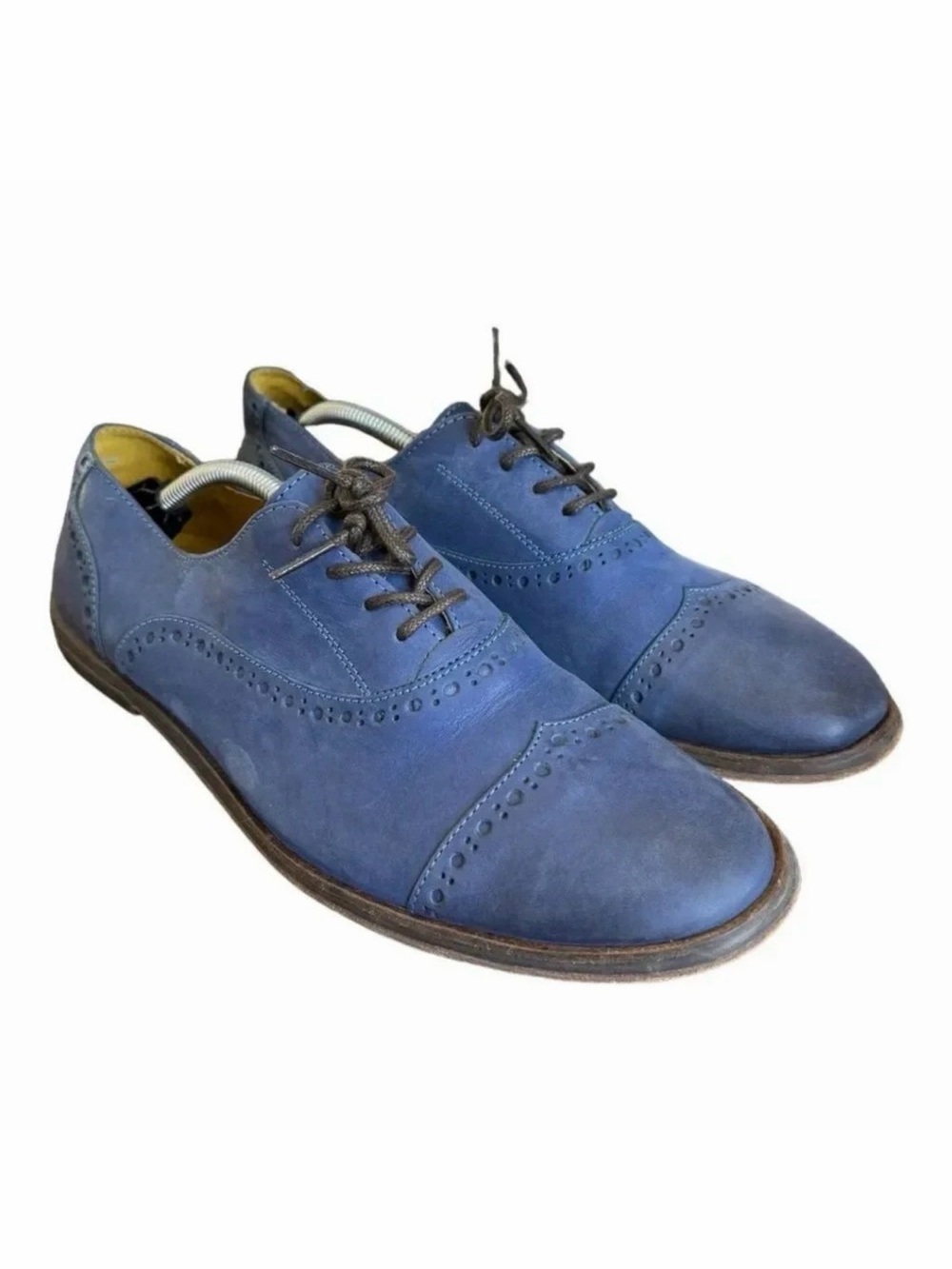 Kickers Roxanne Oxford Shoes Blue Nubuck